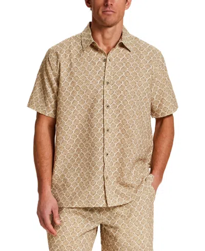 Vintage & Black Men's Printed Regular-fit Collared Shirt In Brown