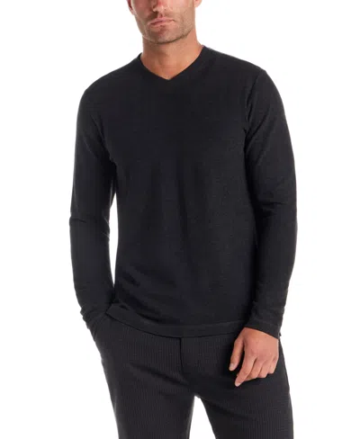 Vintage & Black Men's V-neck Long Sleeve Shirt In Black