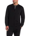 Vintage & Black Men's Zip-front Ribbed Bomber Jacket In Black