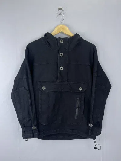 Pre-owned Vintage Anorak Pullover Hoodie Jacket In Black