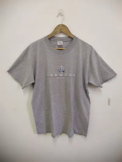 Pre-owned Vintage Anvil Bermuda Islands Graphic In Gray