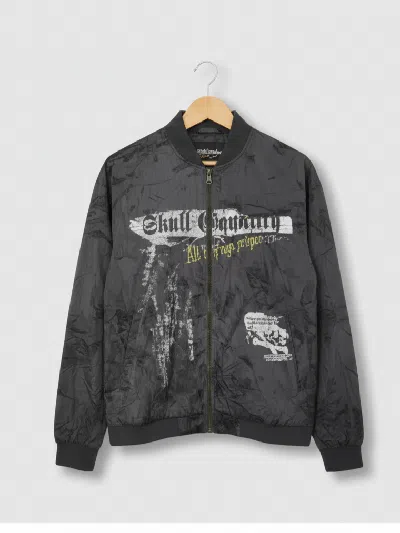 Pre-owned Vintage Aristocratic Skull Fleece Zip Up Jacket In Gray