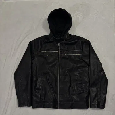 Pre-owned Vintage Arizona Jean Company Leather Jacket Moto Small  90's In Black