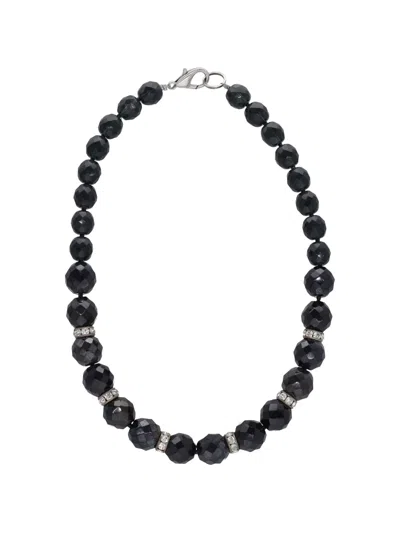 Pre-owned Vintage Beaded Necklace In Black