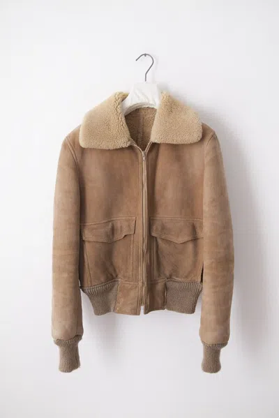 Pre-owned Vintage Belgian A2 Shearling Jacket In Brown