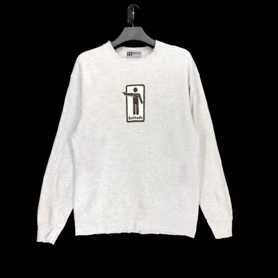 Pre-owned Vintage Bitch Skateboard Big Logo Sweatshirt 2867-110 In Gray
