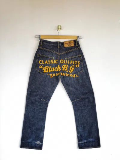 Pre-owned Vintage Black Bg Jeans Japanese Denim Classic Ouifits Pants In Multicolor