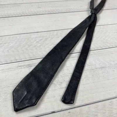 Pre-owned Vintage Black Leather Anime Bdsm Sexy Tie
