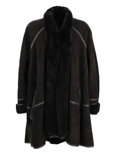 Pre-owned Vintage Black Shearling