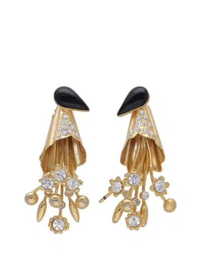 Pre-owned Vintage Bouquet Earrings In Gold