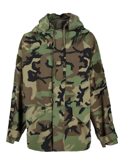 Pre-owned Vintage Camouflage Jacket In Green