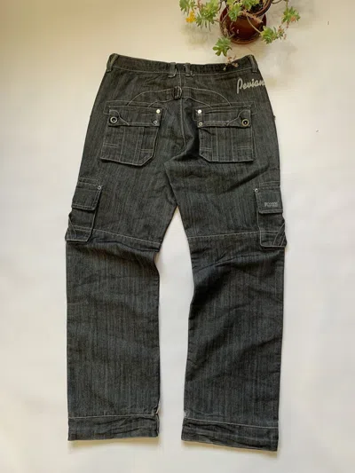 Pre-owned Vintage Cargo Baggy Japanese Denim Pants Jeans Peviani In Black