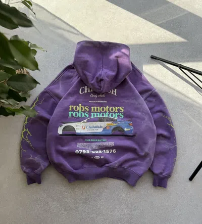 Pre-owned Vintage Childish 1995 Robs Motors Purple Hoodie