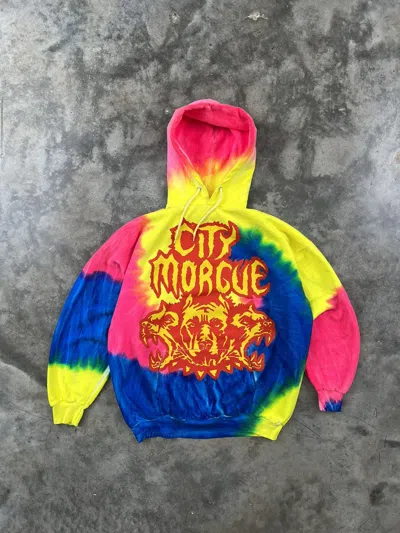 Pre-owned Vintage City Morgue Tie Dye As Good As Dead Hoodie Sz. Xl
