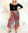 Vintage Collection Aurora Pleated Pants In Red Multi In Multi