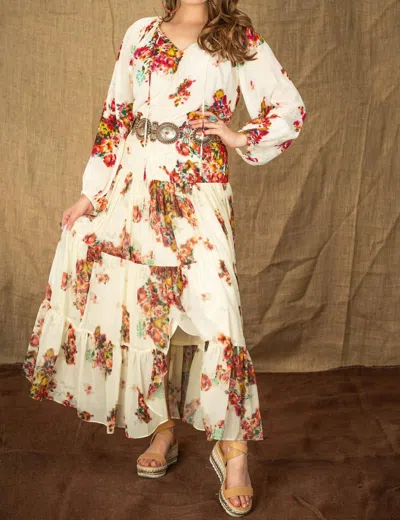 Vintage Collection Flower Bouquet Skirt In Cream In Beige