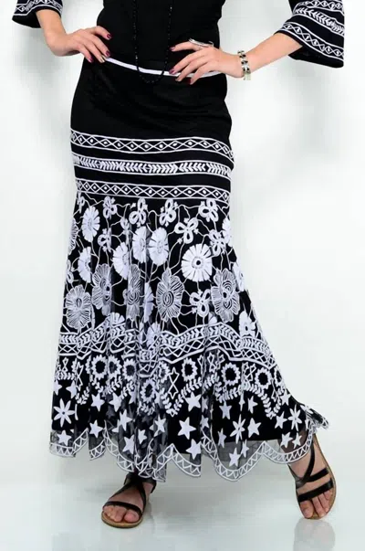 Vintage Collection Gardenia Long Skirt In Black/white