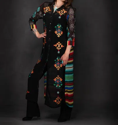 Vintage Collection Harmony Long Duster In Black In Multi