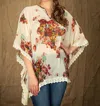 VINTAGE COLLECTION NIGHT OF ROSES PONCHO IN CREAM