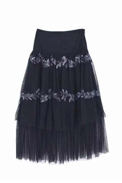 Vintage Collection Women's Stella Skirt In Dark Denim Blue/grey In Black
