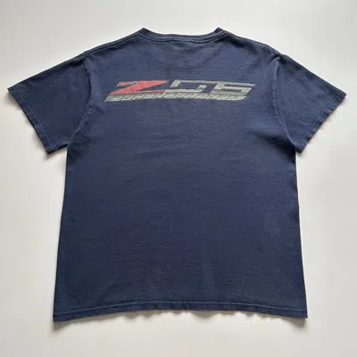 Pre-owned Vintage Corvette Shirt Medium Y2k Car Promo Z06 Supercharged In Blue