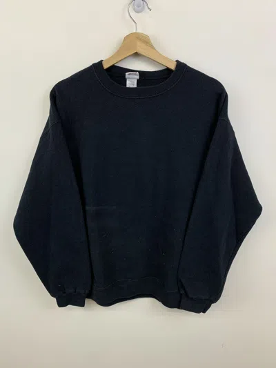 Pre-owned Vintage Crewneck 1990s Blank Black  Sweatshirt Size L (xl)