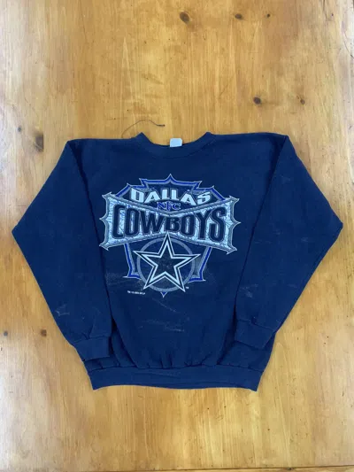 Pre-owned Vintage Crewneck Dallas Cowboys  Sweatshirt In Blue