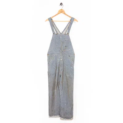 Vintage Curated By Double Rl Ralph Lauren 1930s Hickory-stripe Overalls In Blue