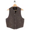 Vintage Curated By Double Rl Ralph Lauren 1940s Wool Vest In Brown