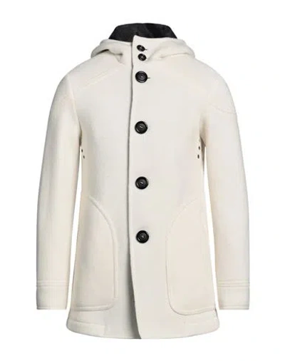 Vintage De Luxe Man Coat Cream Size 38 Virgin Wool, Cotton In White