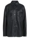 Vintage De Luxe Women's Collared Shirt In Black In Black