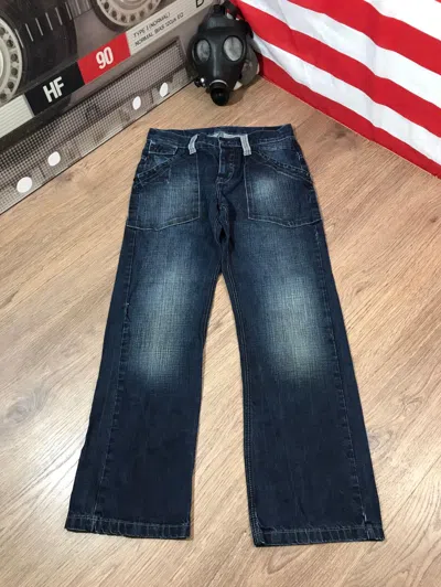 Pre-owned Vintage Distressed Denim Pants Jeans Rap Size 32/32 In Blue