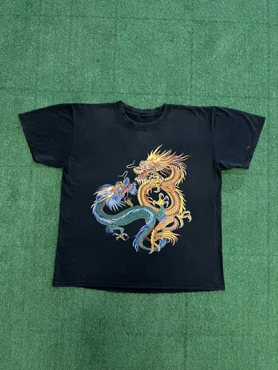 Pre-owned Vintage Dragon Momonosuke Kozuki Fight Y2k Japan T Shirt In Black