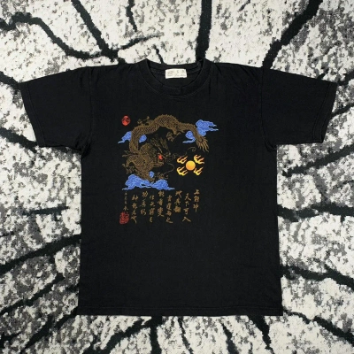 Pre-owned Vintage Dragon Tshirt Tee Japan China Style Y2k 00s In Black