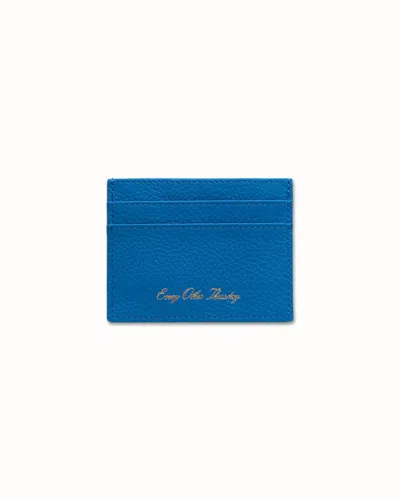 Pre-owned Vintage Every Other Thursday Leather Card Holder Cobalt