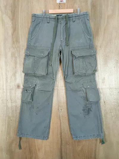 Pre-owned Vintage Faded Cargo Pants/ Bongade Cargo Pants In Grey