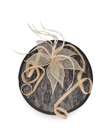 Pre-owned Vintage Feather-detail Fascinator Hat In Black