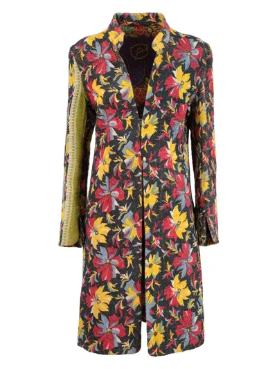 Pre-owned Vintage Floral-print Coat