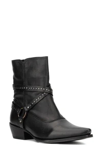 Vintage Foundry Alissa Harness Leather Boot In Black