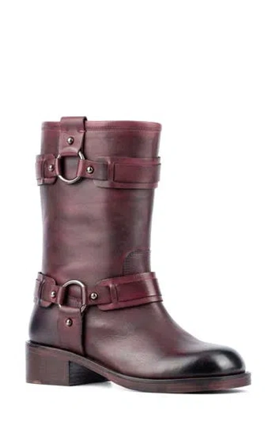 Vintage Foundry Augusta Harness Strap Boot In Burgundy