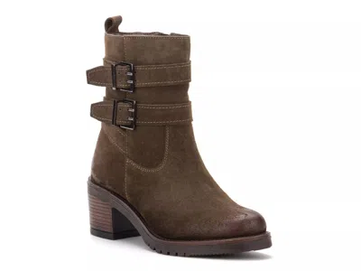 Vintage Foundry Charmaine Buckled Leather Bootie In Olive