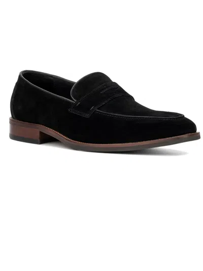Vintage Foundry Co Davis Mens Nubuck Slip On Loafers In Black