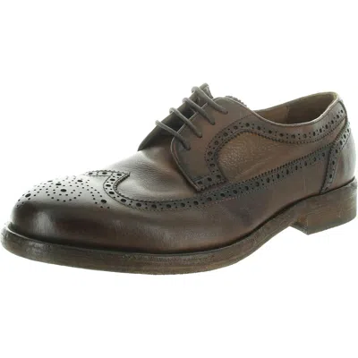 Vintage Foundry Co Ellis Mens Perforated Leather Derby Shoes In Brown