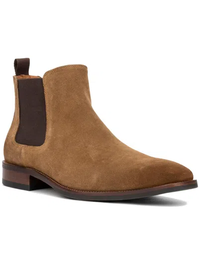 Vintage Foundry Co Evans Mens Suede Square Toe Chelsea Boots In Tan