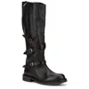Vintage Foundry Co Jenny Womens Leather Distressed Knee-high Boots In Black