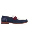 VINTAGE FOUNDRY CO MEN'S COLORBLOCK SUEDE PENNY LOAFERS