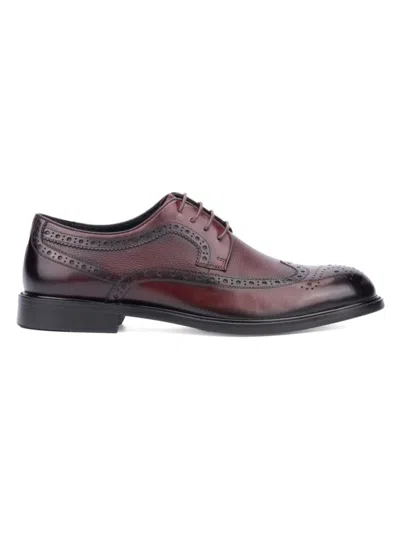 Vintage Foundry Co Men's Leather Longwing Brogues In Burgundy