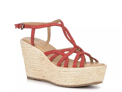 Vintage Foundry Eloise Espadrille Wedge Sandal In Red