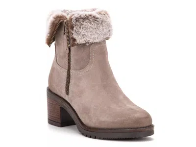 Vintage Foundry Jeanette Faux Fur Lined Leather Bootie In Taupe