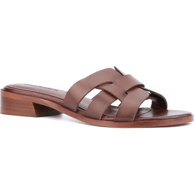 Vintage Foundry Lacy Woven Strap Slide Sandal